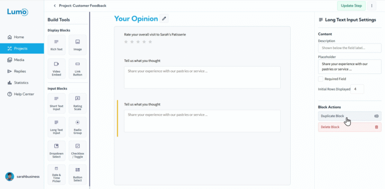 Illustration for LumoPages Help: Arranging, Duplicating, and Deleting Blocks