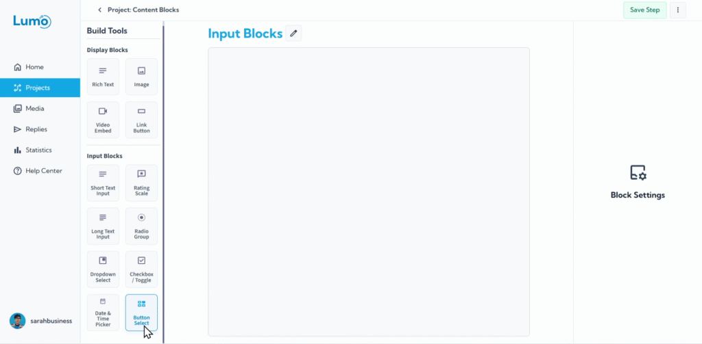 Illustration for LumoPages Help: Button Select Fields