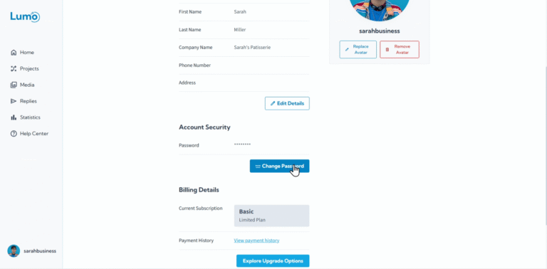 Illustration for LumoPages Help: Changing Your Password