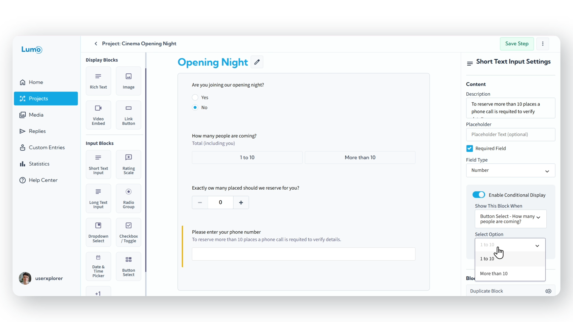 Illustration for LumoPages Help: Conditional Block Settings