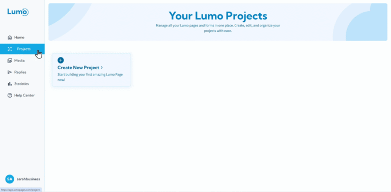 Illustration for LumoPages Help: Creating Your First Project
