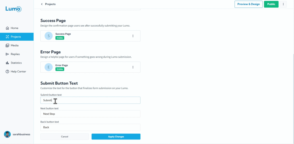 Illustration for LumoPages Help: Customizing Your Button Text