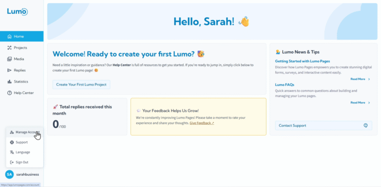 Illustration for LumoPages Help: Managing Your User Profile